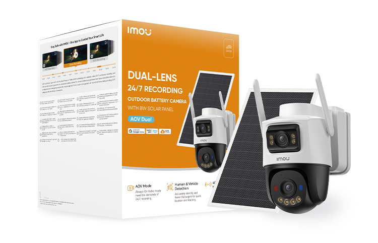 Imou AOV DUAL 5MP+5MP 4G + Wi-Fi pöördkaamera aku ja 8W päikesepaneeliga