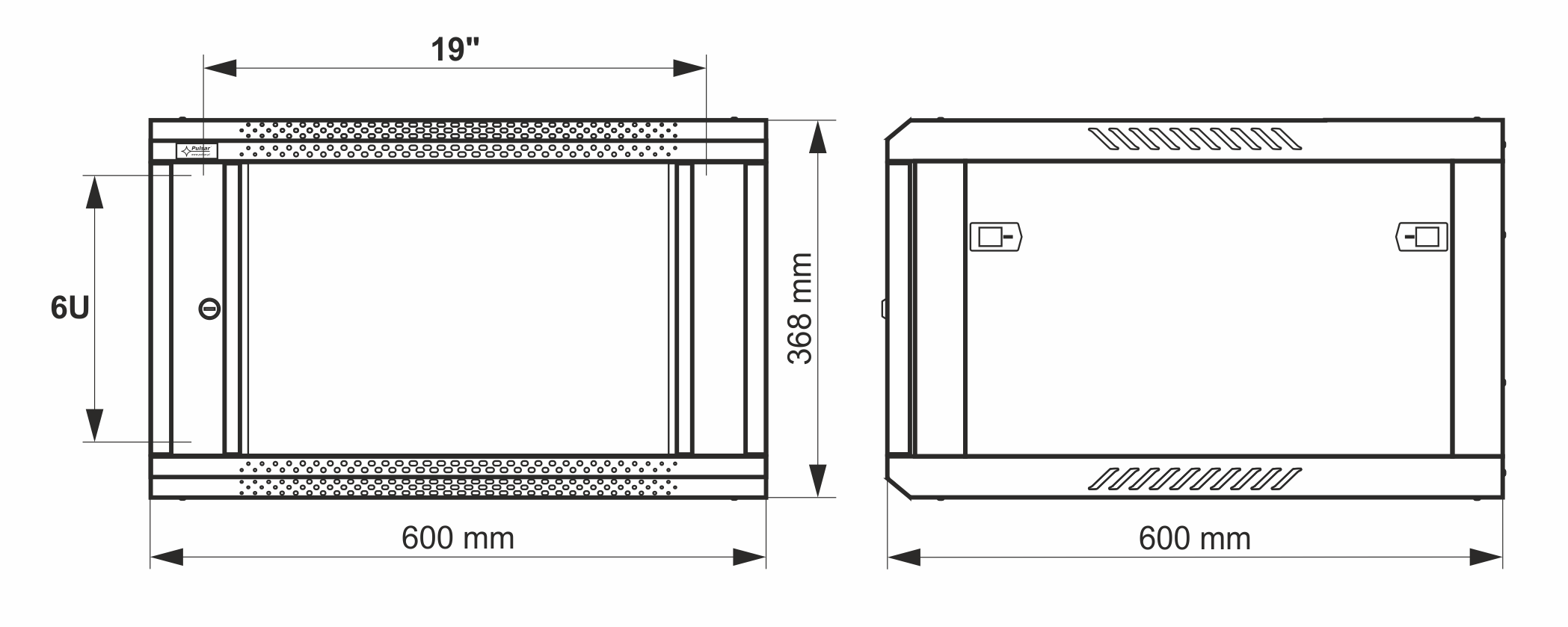 6U Rack-kapp RWA666-G, hall, Pulsar - Image 3
