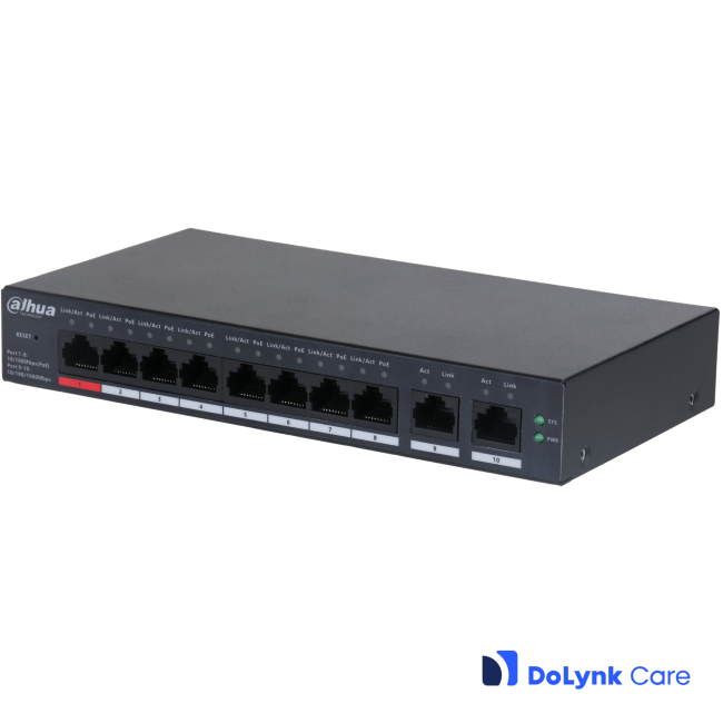 Dahua CS4010-8ET-110 DoLynk Care manageeritav 8*POE switch