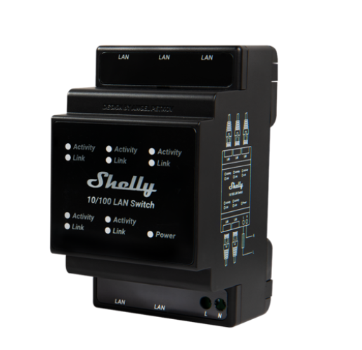Shelly LAN Switch - DIN-kinnitusega Etherneti lüliti