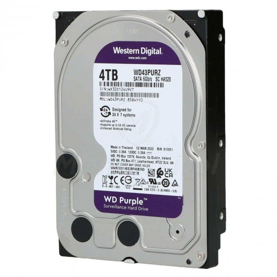 Western Digital Purple 4TB kõvaketas videovalvesüsteemidele WD44PURZ - Image 2
